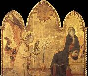 Simone Martini, Detail of the Annunciation and two saints